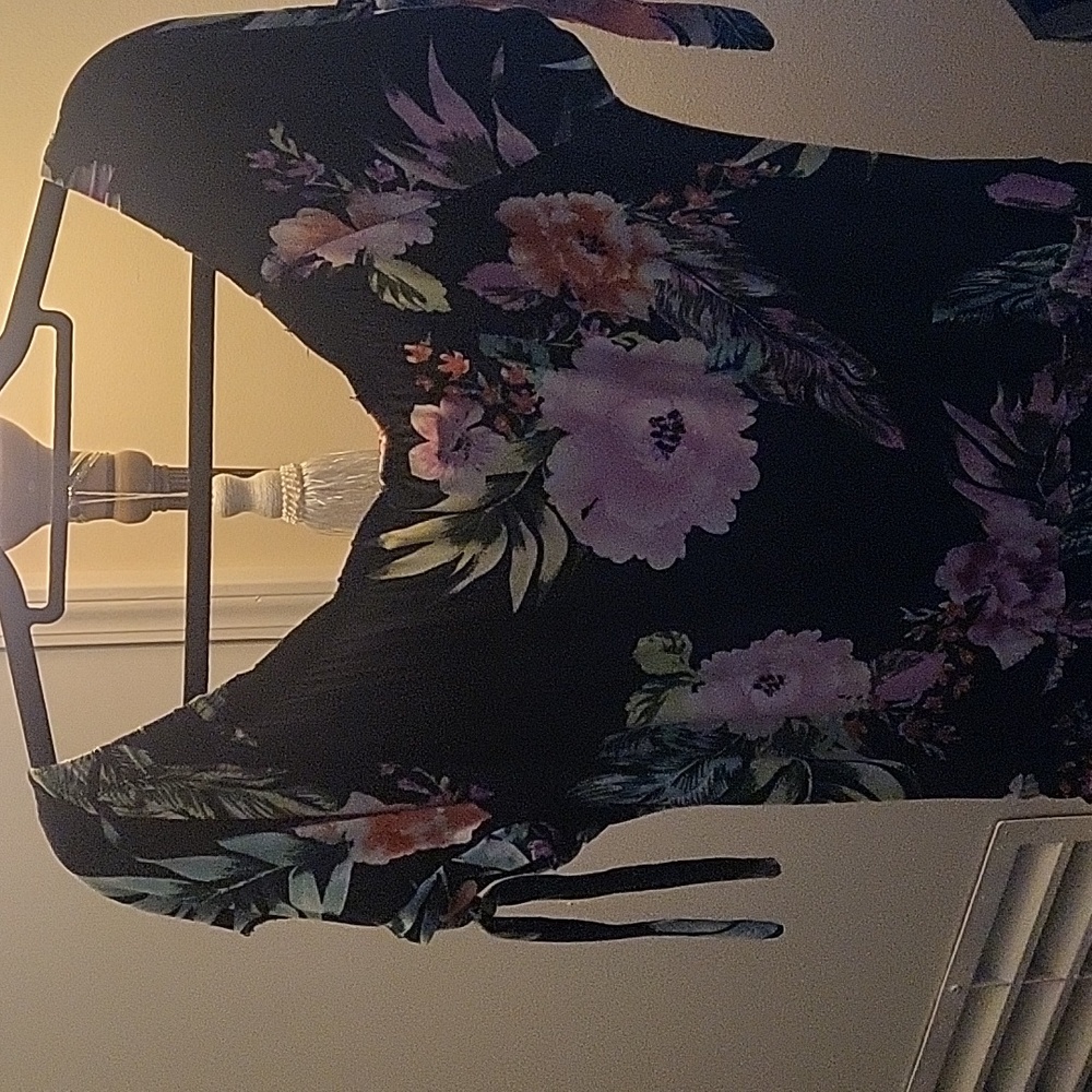 Floral Print Dress with Tie Sleeves